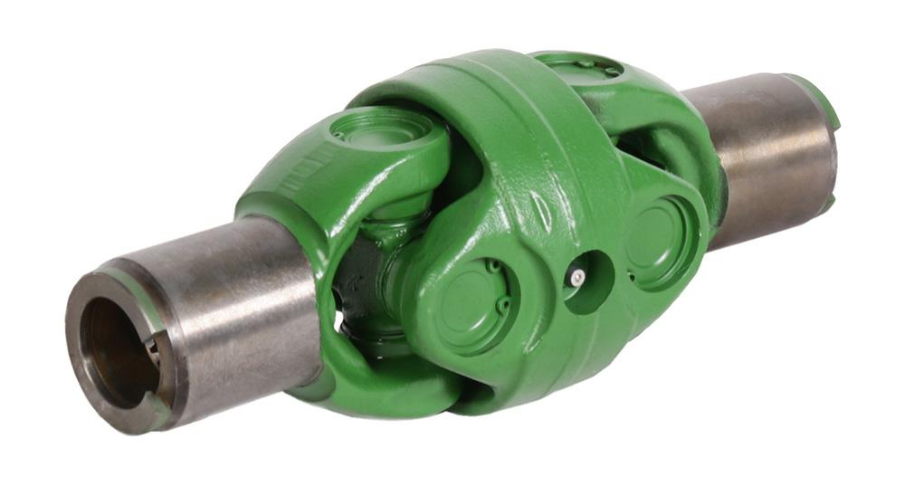 Front axle shaft with double universal joint, 27 x 71, L=240 mm, 2x21 splines, 2x relief Ø46 mm, John Deere